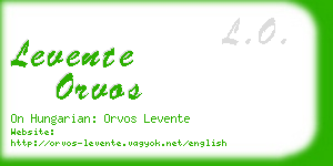 levente orvos business card